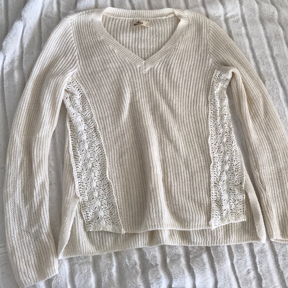 lace paneled sweater